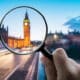 Magnifying glass over Big Ben in London England